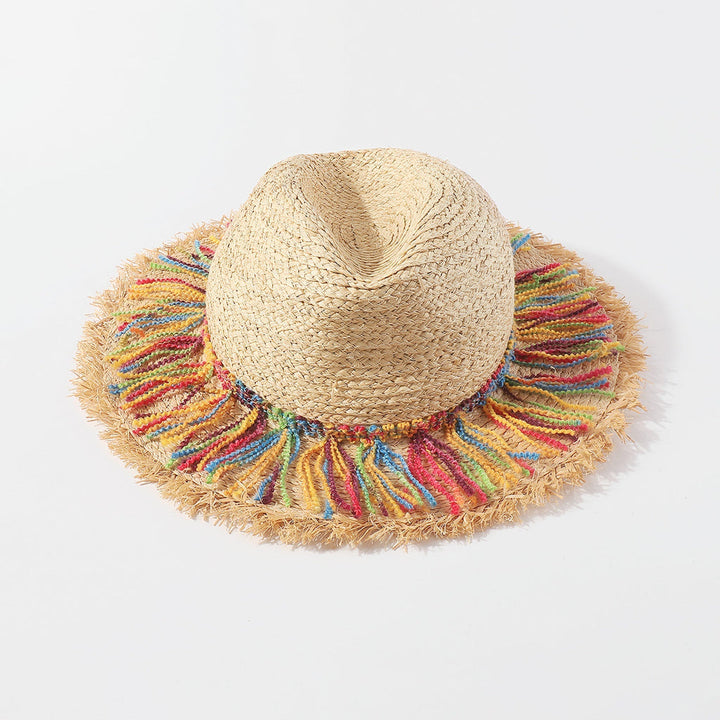 Colorful Cotton Rope Tassel Straw Hat