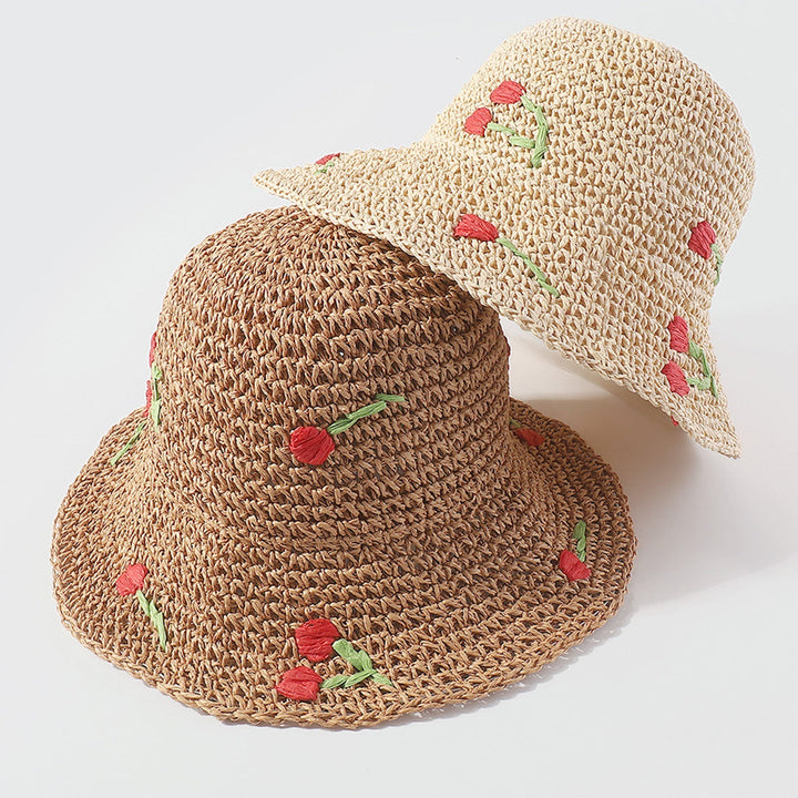 Woven Flower Bucket Hat
