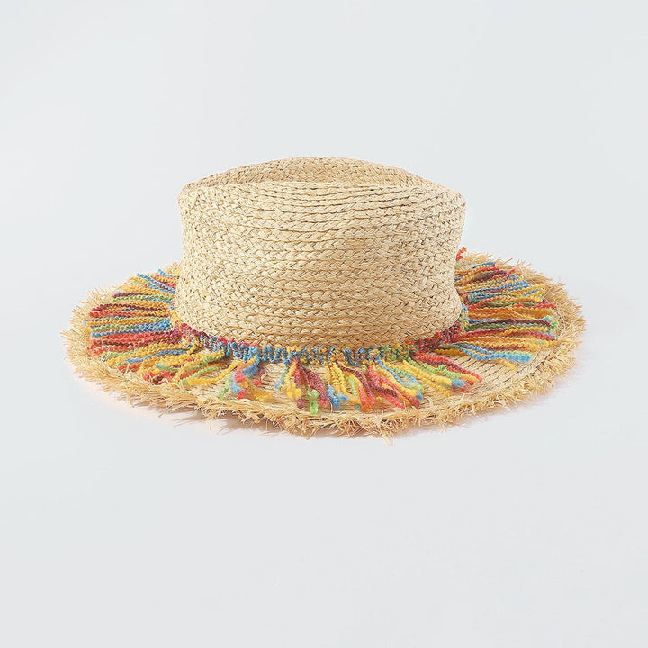 Colorful Cotton Rope Tassel Straw Hat
