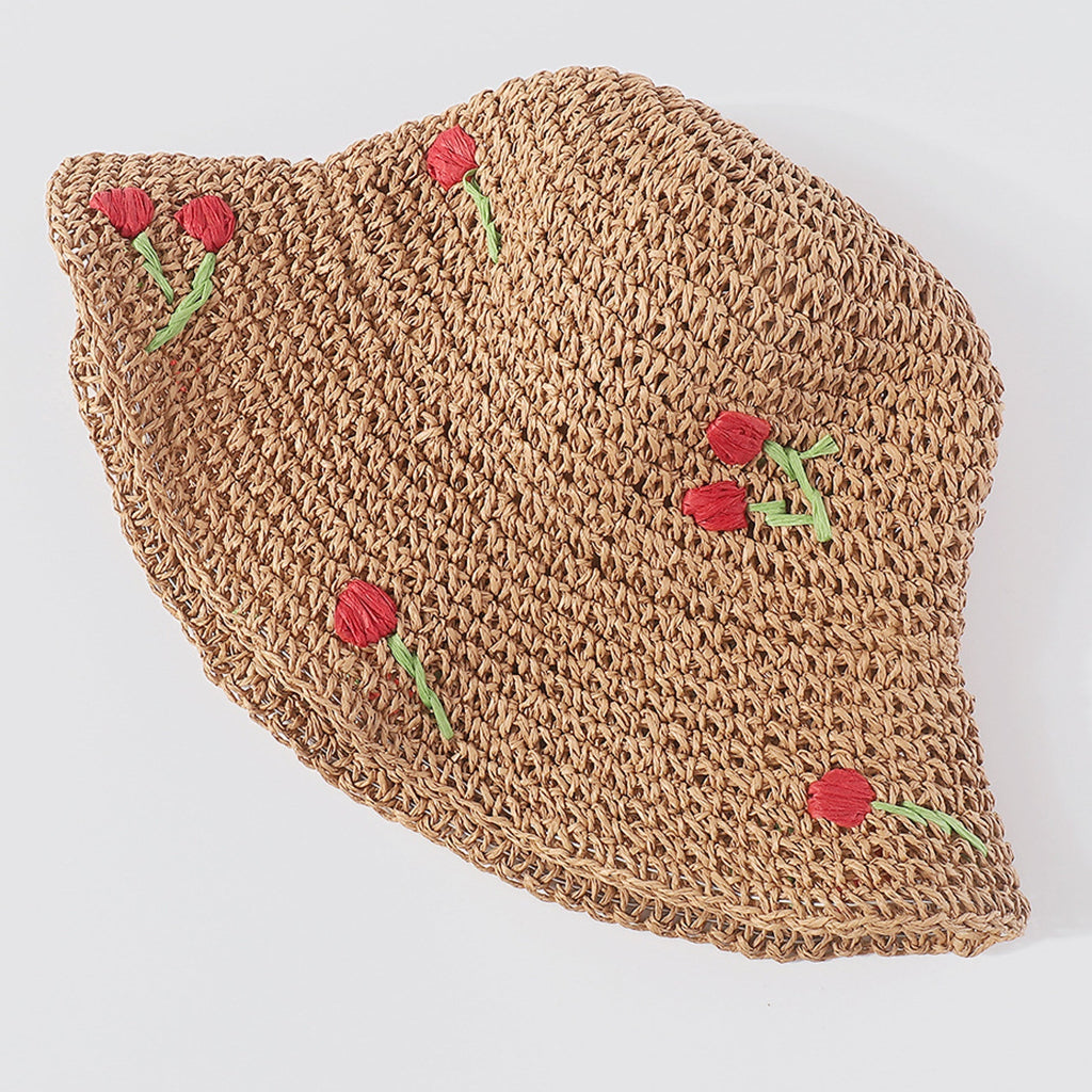 Woven Flower Bucket Hat