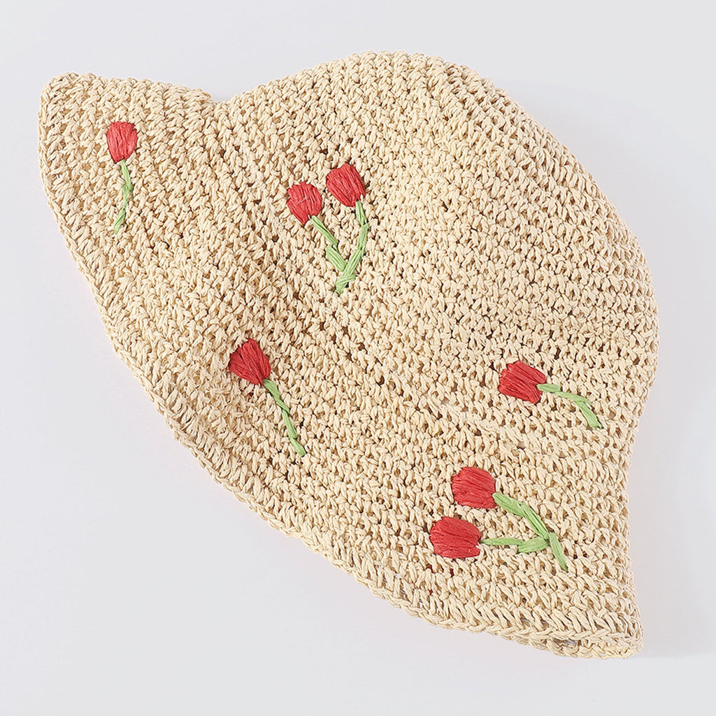 Woven Flower Bucket Hat