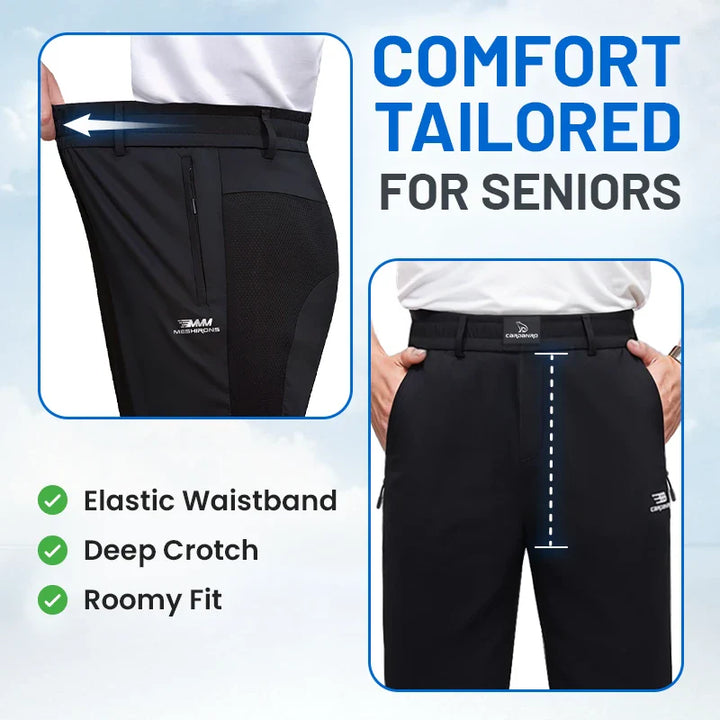 Men’s Breathable Mesh Panel Casual Pants