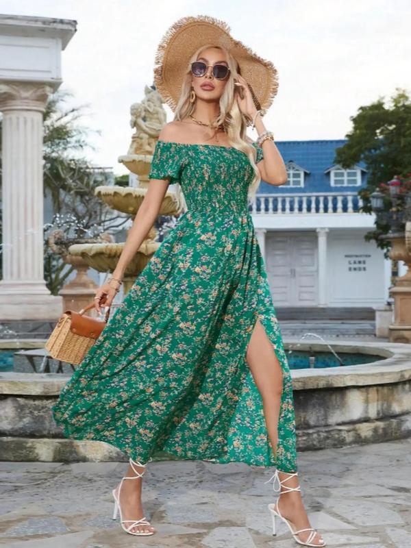 Manon™ - Floral Off-Shoulder Smocked Maxi Dress