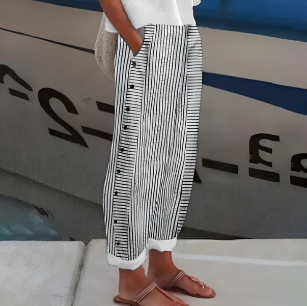 Yareli - Striped Wide-Leg Trousers