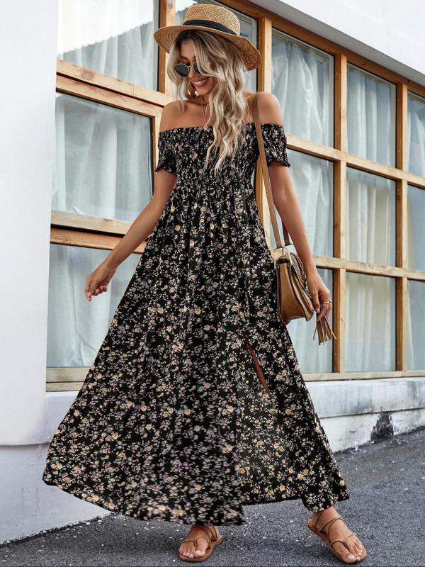 Manon™ - Floral Off-Shoulder Smocked Maxi Dress
