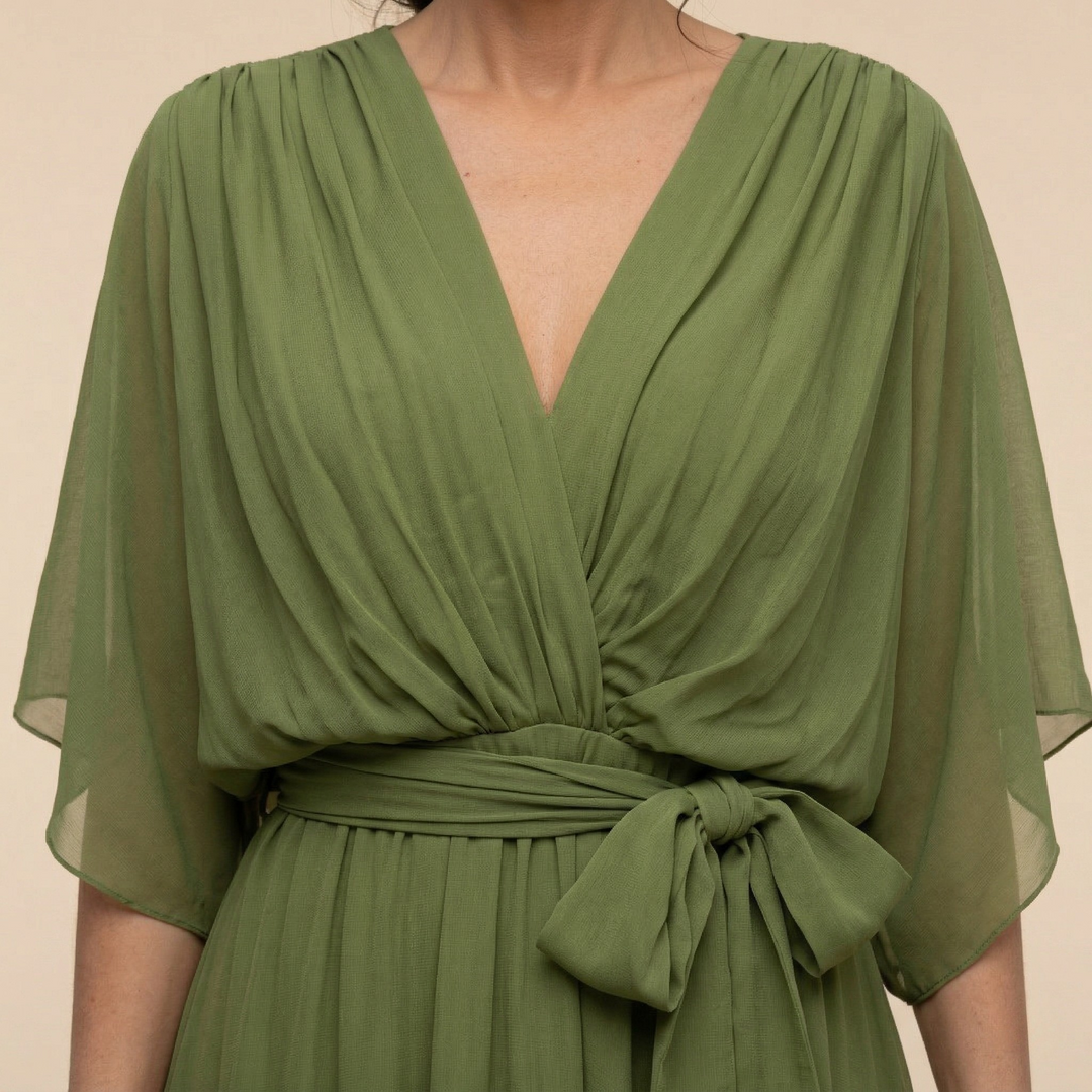 SORENA | ELEGANT V-NECK MAXI DRESS