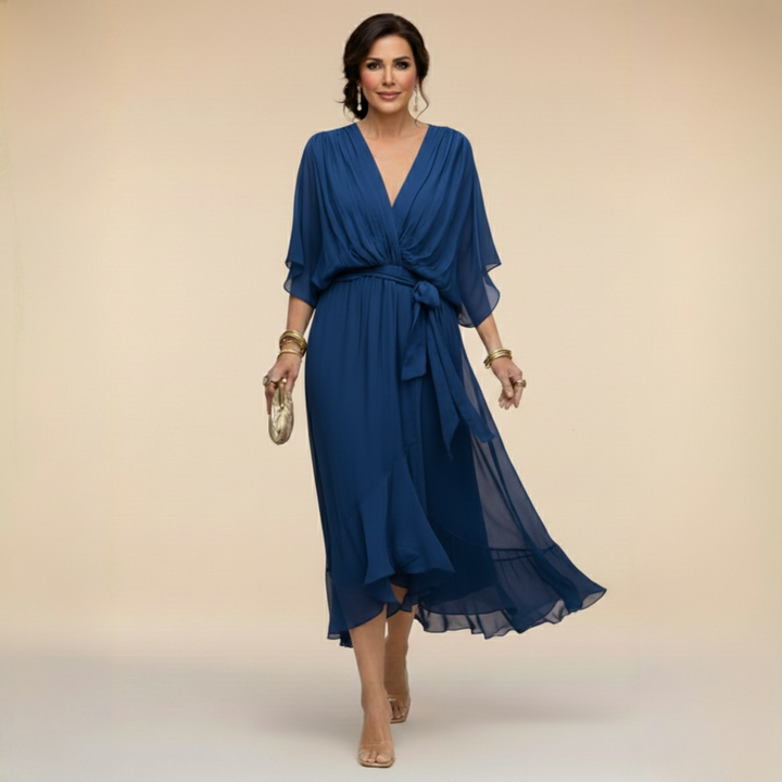 SORENA | ELEGANT V-NECK MAXI DRESS