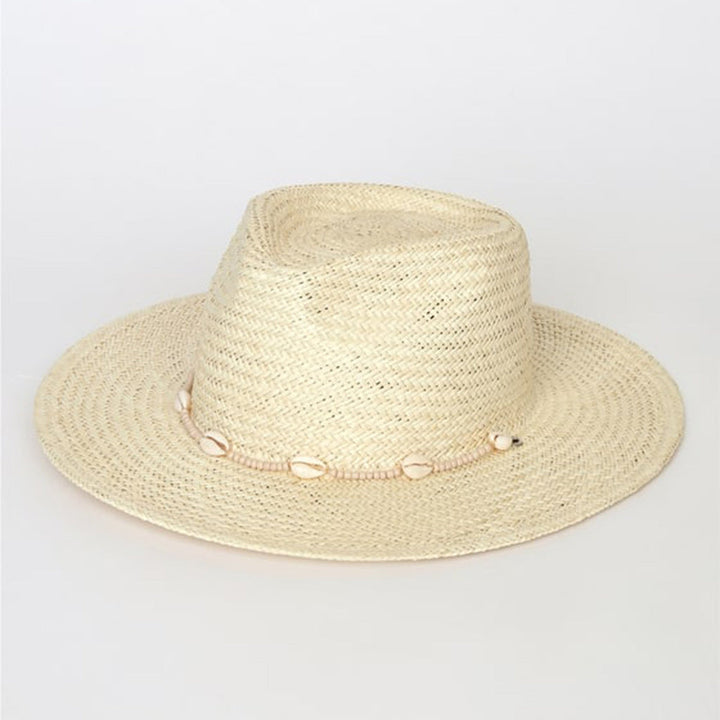 Seashells Natural Straw Fedora Hat