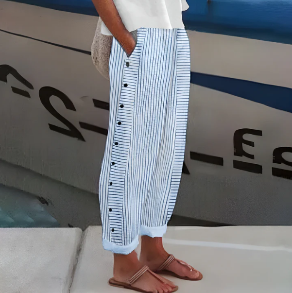 Yareli - Striped Wide-Leg Trousers