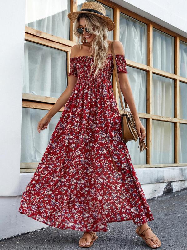 Manon™ - Floral Off-Shoulder Smocked Maxi Dress