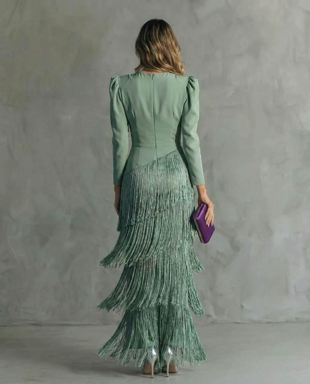 CAMILLA™ | ELEGANT MIDI DRESS WITH FRINGED SLEEVES