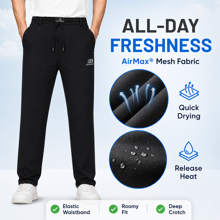 Men’s Breathable Mesh Panel Casual Pants