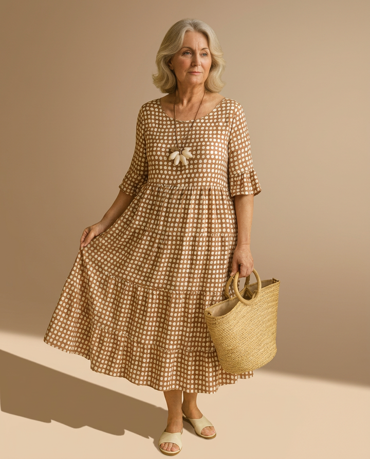 Zerelle™ | Short Sleeve Midi Dress