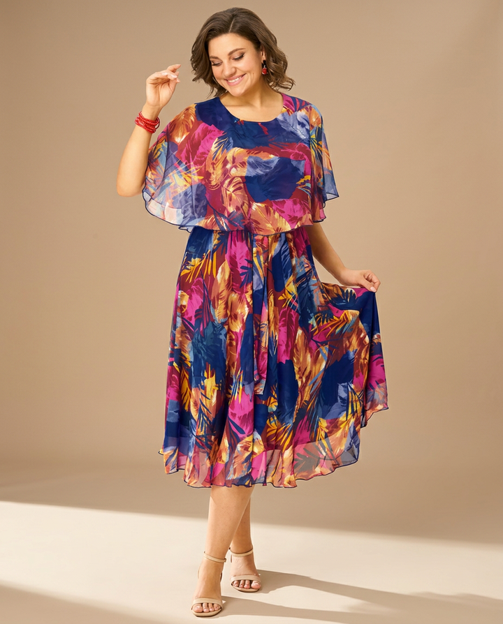 BARBARA | COMFORTABLE PLUS SIZE CHIFFON DRESS