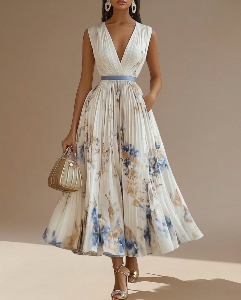 Rowella | Elegant Pleated Maxi Dress