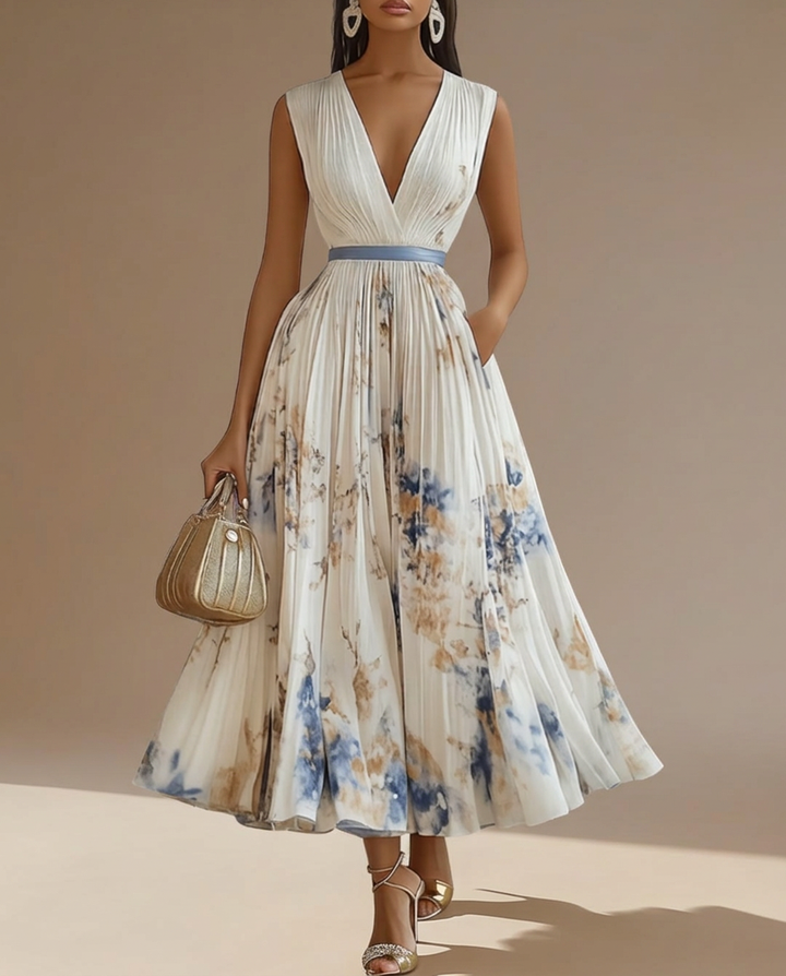 Rowella | Elegant Pleated Maxi Dress