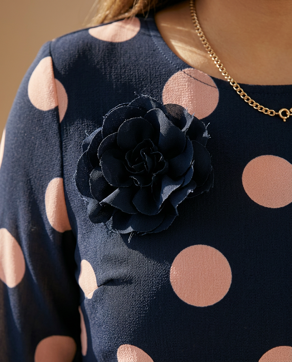 Palerine™ | Pleated Polka Dot Dress