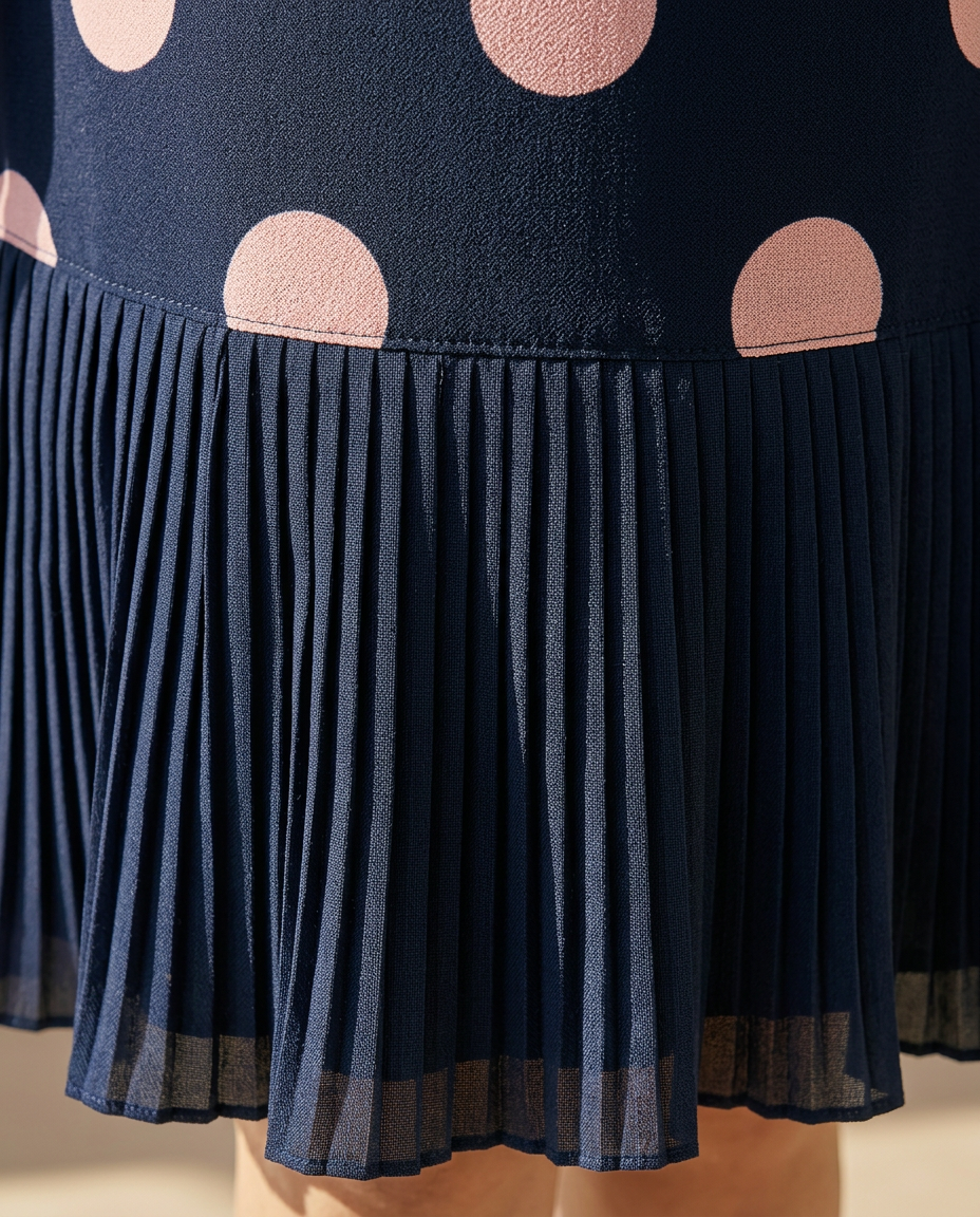 Palerine™ | Pleated Polka Dot Dress