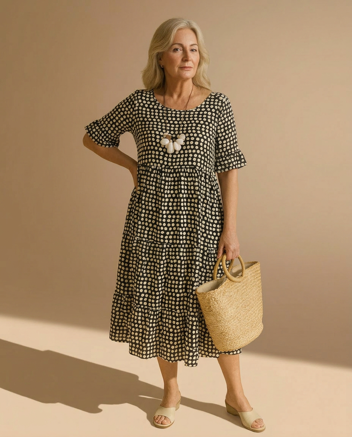 Zerelle™ | Short Sleeve Midi Dress