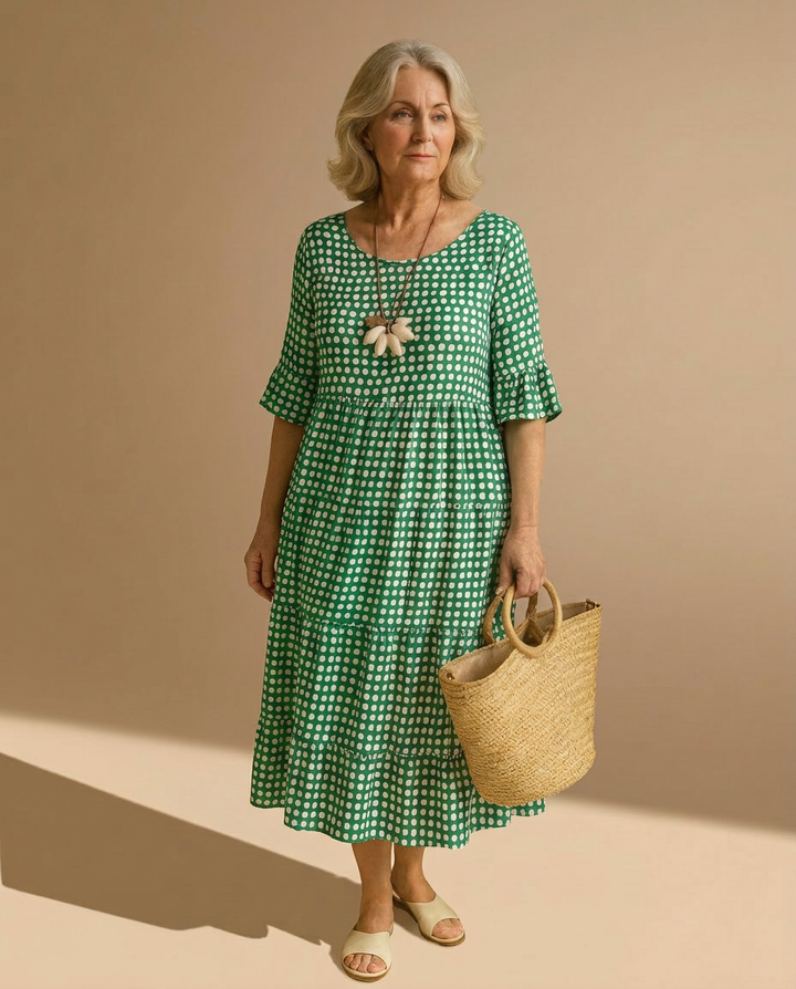 Zerelle™ | Short Sleeve Midi Dress