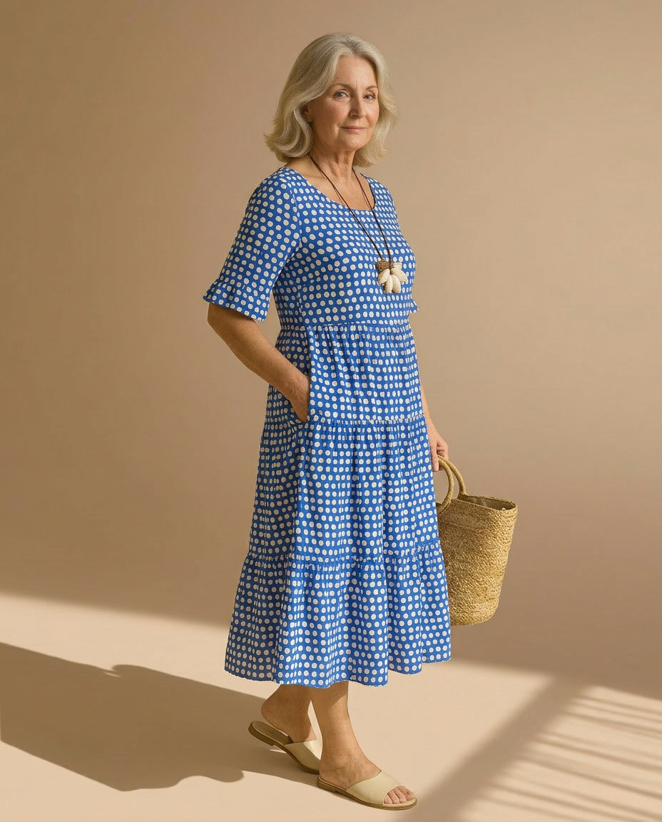 Zerelle™ | Short Sleeve Midi Dress