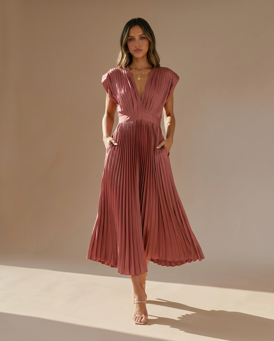Isla | Elegant pleated dress
