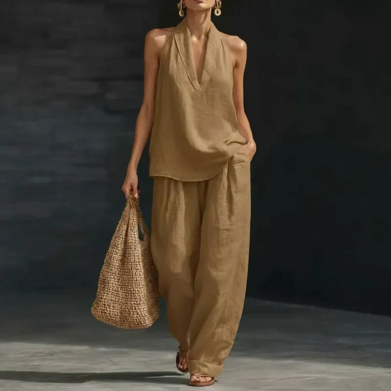 Ainhoa | Relaxed Tank Top and Wide-Leg Pants Co-Ord Set