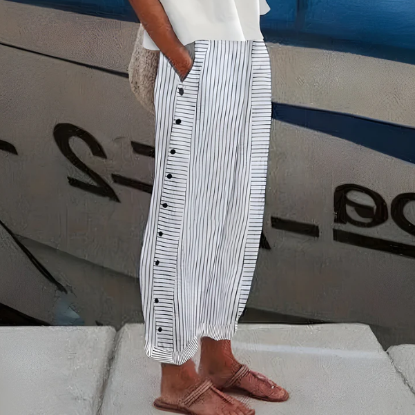 Yareli - Striped Wide-Leg Trousers