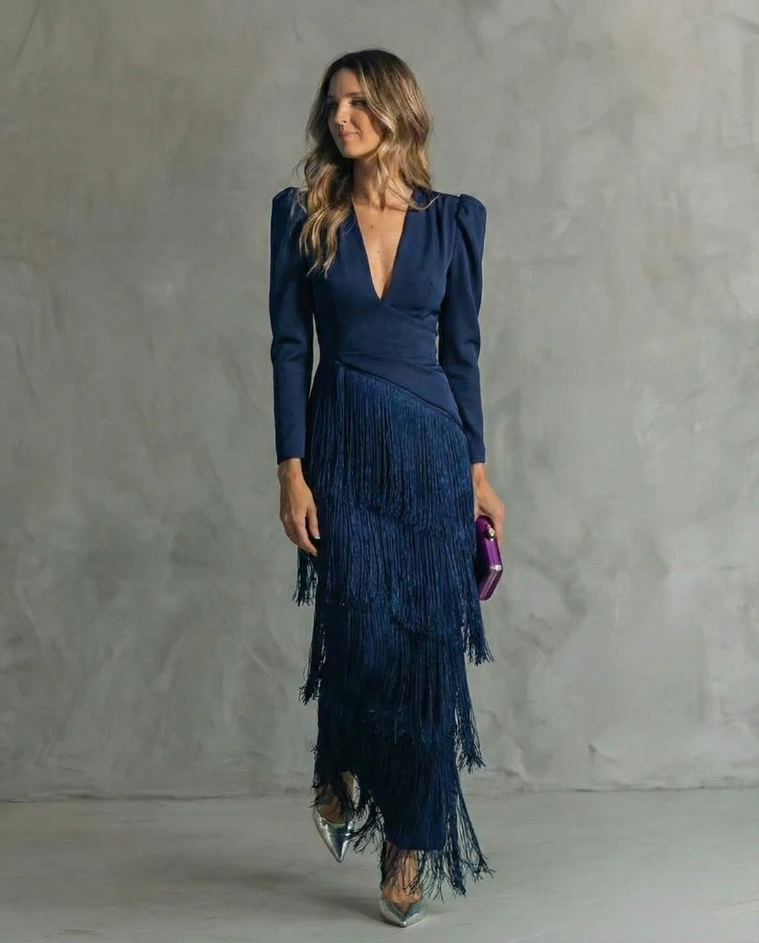 CAMILLA™ | ELEGANT MIDI DRESS WITH FRINGED SLEEVES