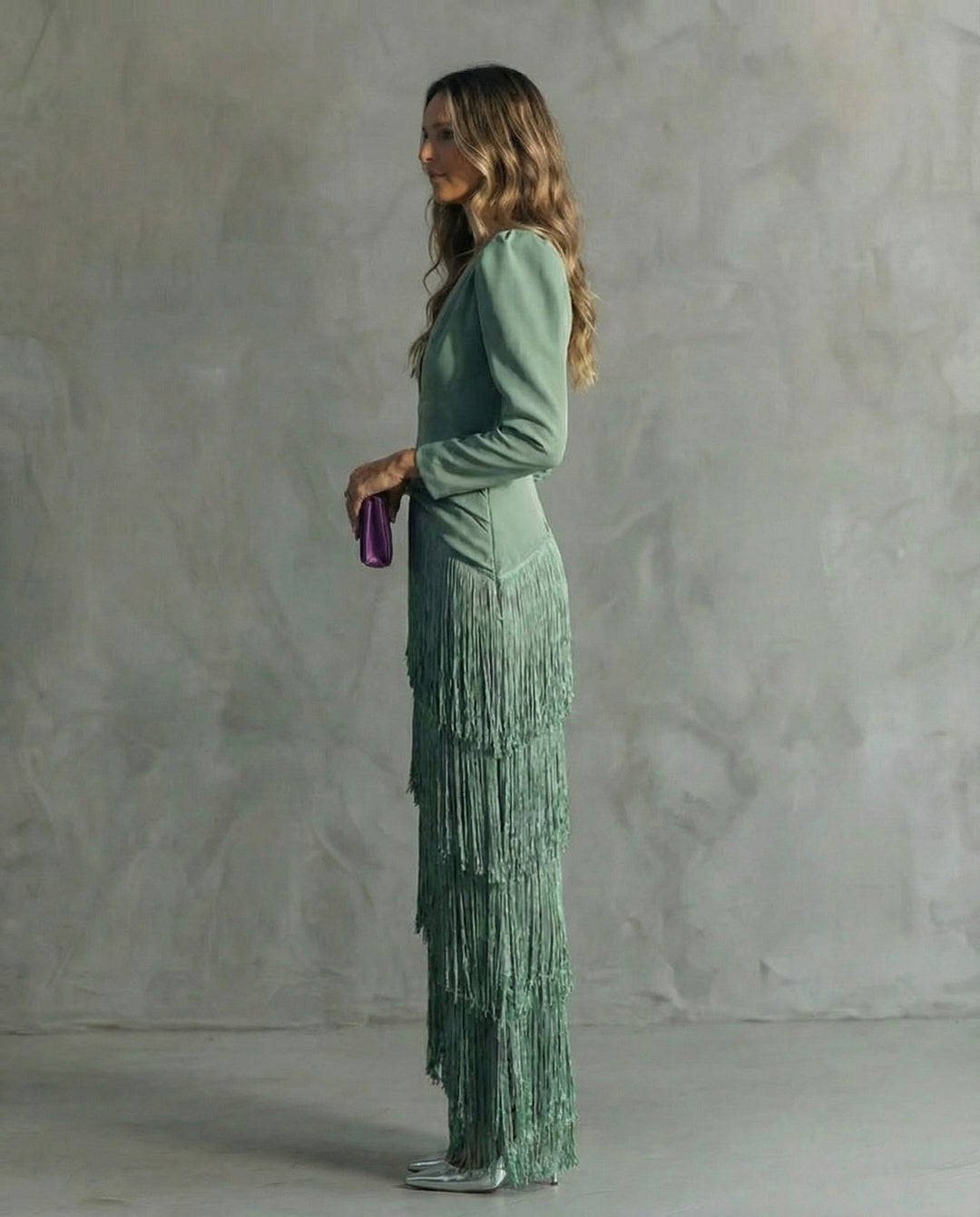 CAMILLA™ | ELEGANT MIDI DRESS WITH FRINGED SLEEVES