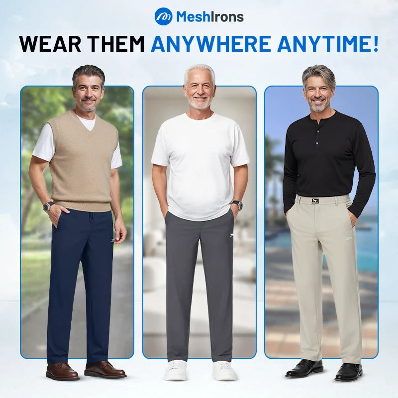 Men’s Breathable Mesh Panel Casual Pants