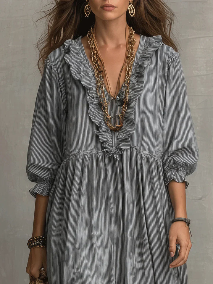 Kathryn | Striped Art Print Dress