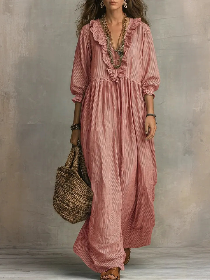Kathryn | Striped Art Print Dress