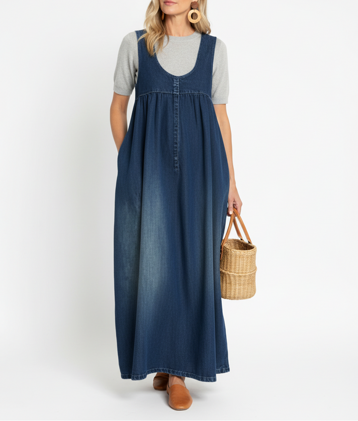 Karen™ | Vintage Wash Denim Maxi Dress