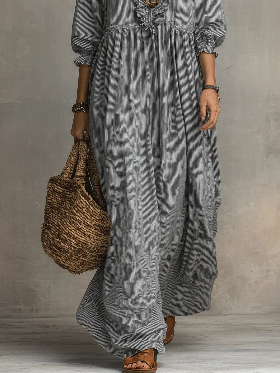 Kathryn | Striped Art Print Dress