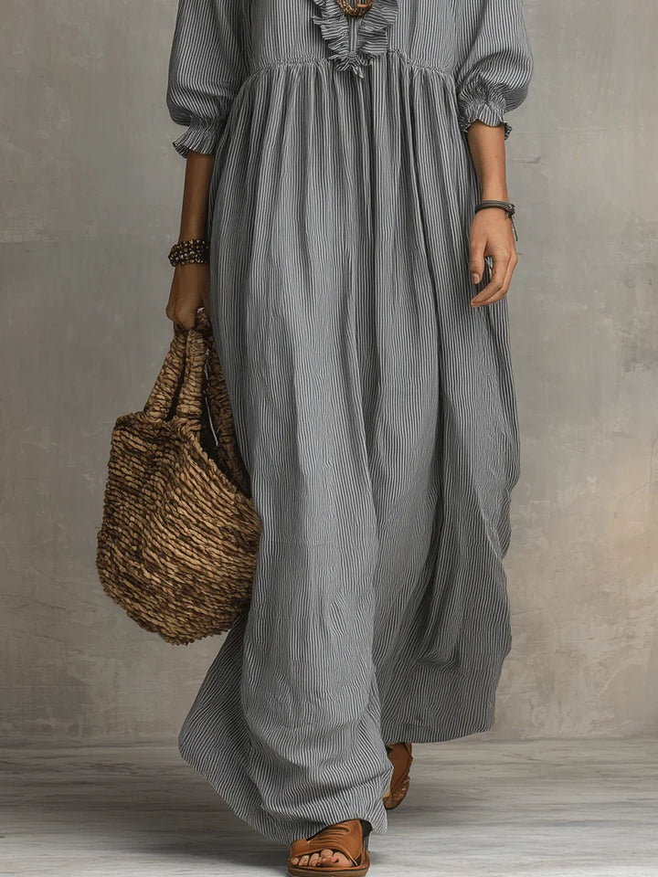 Kathryn | Striped Art Print Dress